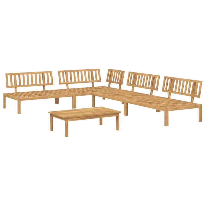 Sofa Sæt med pude Ensfarvet 5 pcs Antracit Massivt Akacietræ