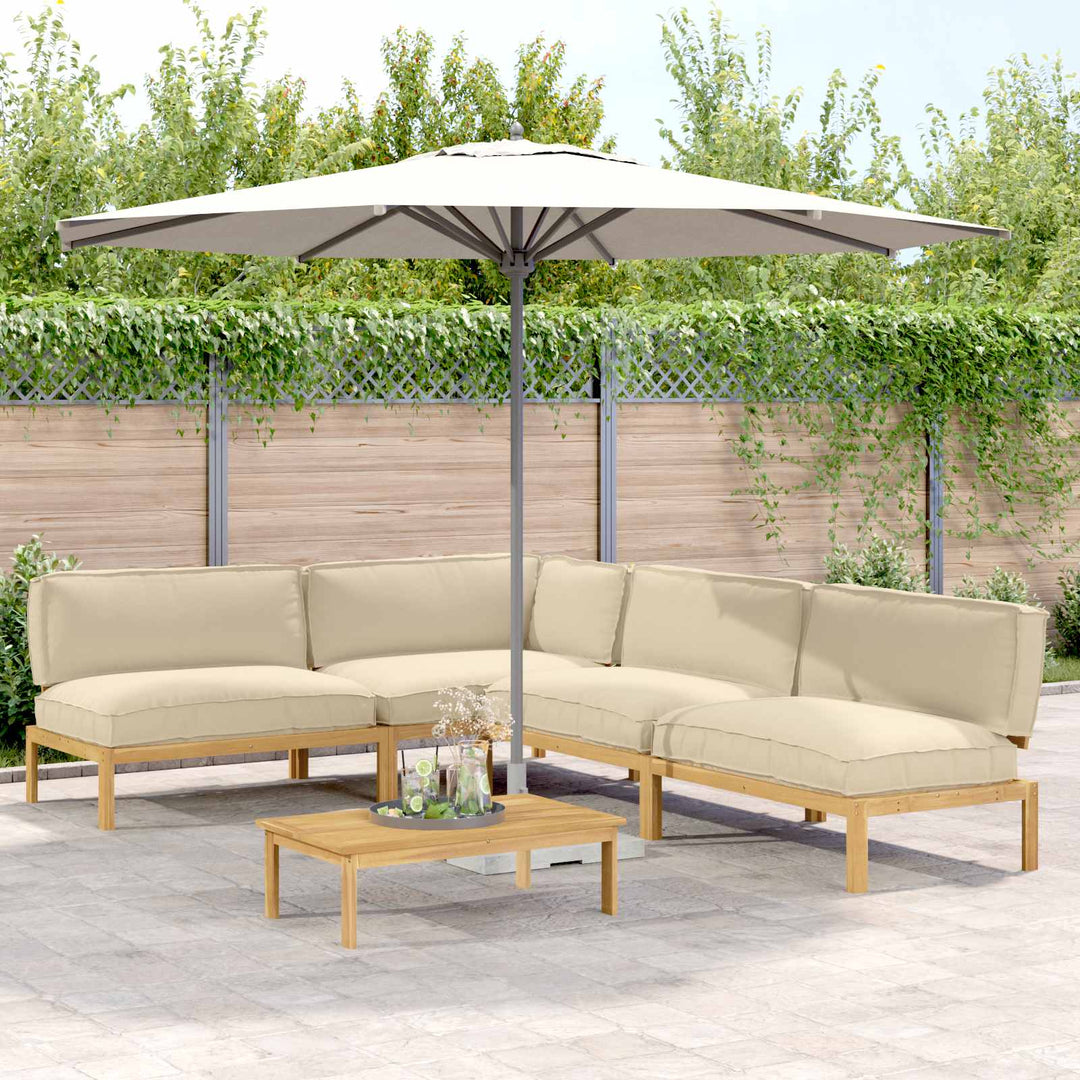 Sofa Sæt med pude Ensfarvet 5 pcs Beige Massivt Akacietræ