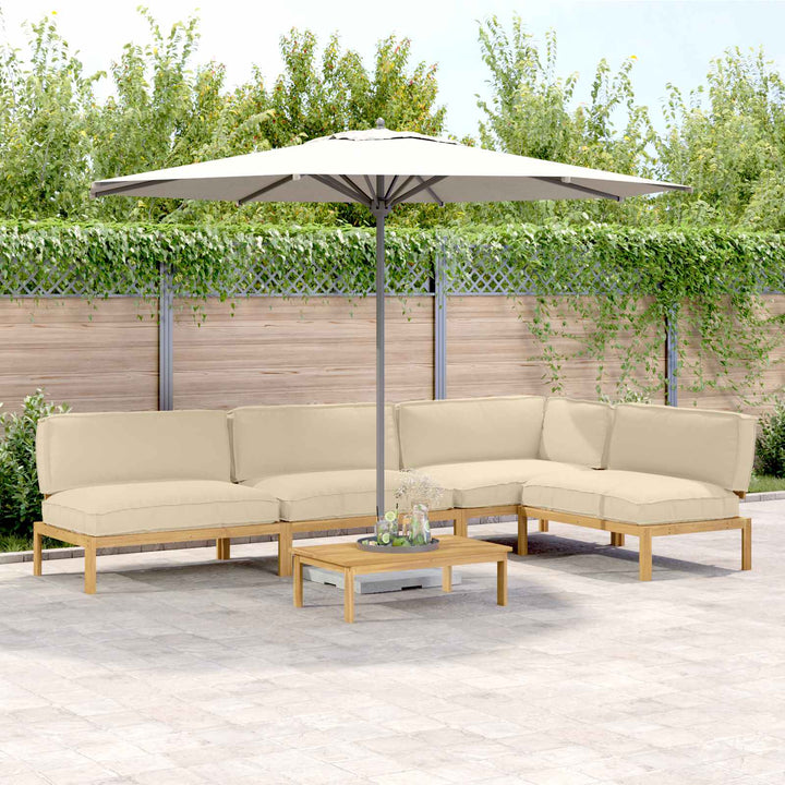 Sofa Sæt med pude Ensfarvet 5 pcs Beige Massivt Akacietræ