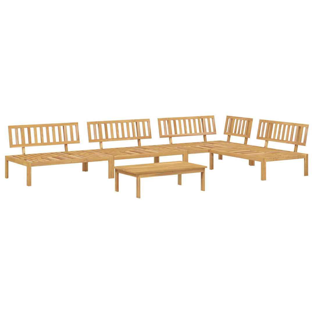 Sofa Sæt med pude Ensfarvet 5 pcs Beige Massivt Akacietræ