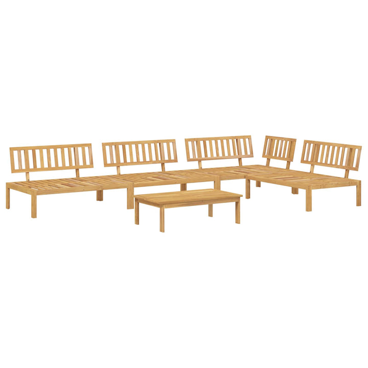 Sofa Sæt med pude Ensfarvet 5 pcs Beige Massivt Akacietræ