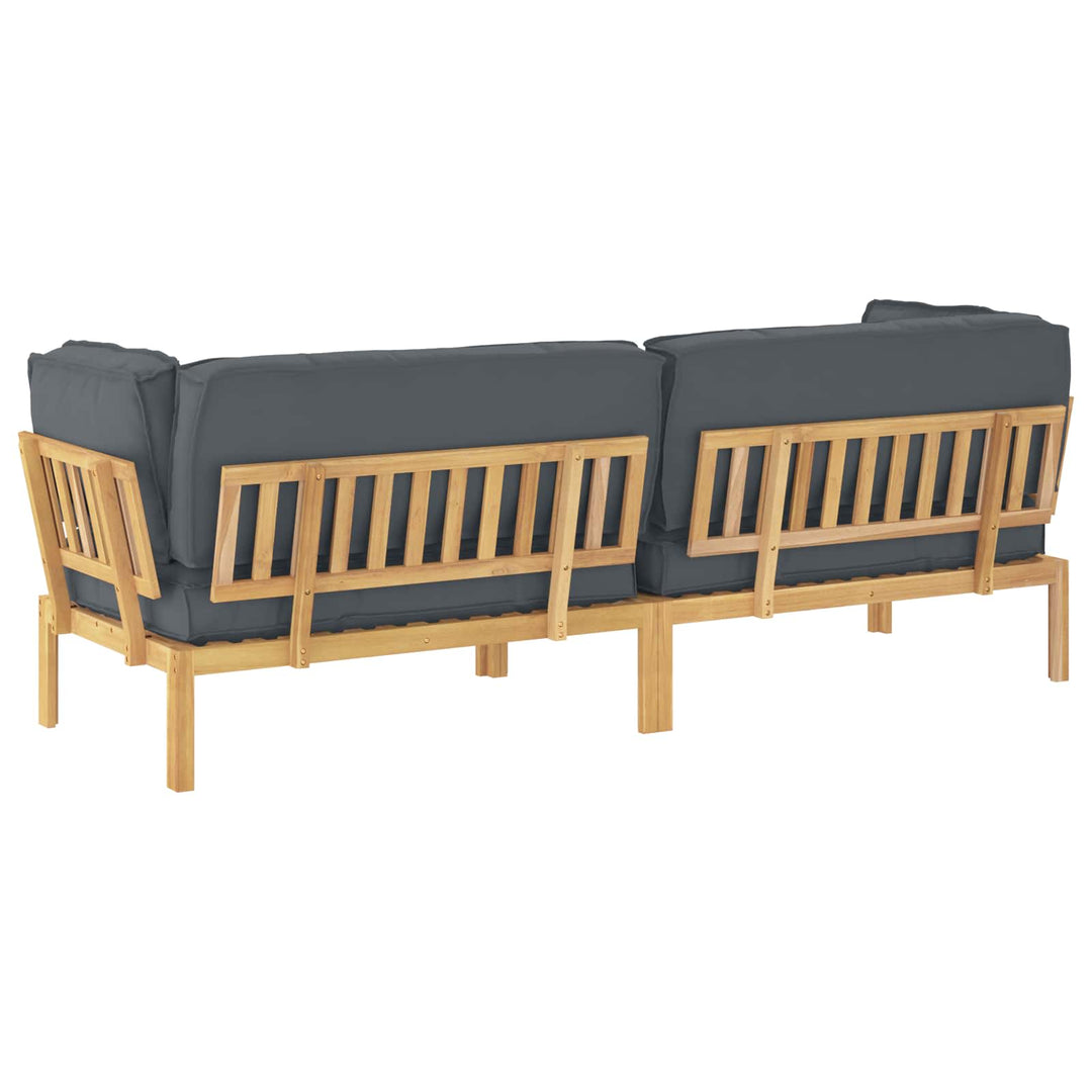 Sofa Sæt med pude Ensfarvet 2 pcs Antracit Massivt Akacietræ