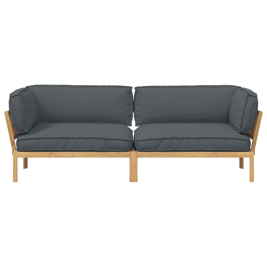 Sofa Sæt med pude Ensfarvet 2 pcs Antracit Massivt Akacietræ