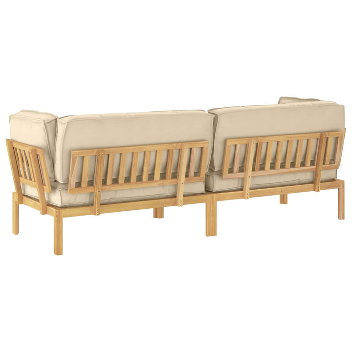 Sofa Sæt med pude Ensfarvet 2 pcs Beige Massivt Akacietræ