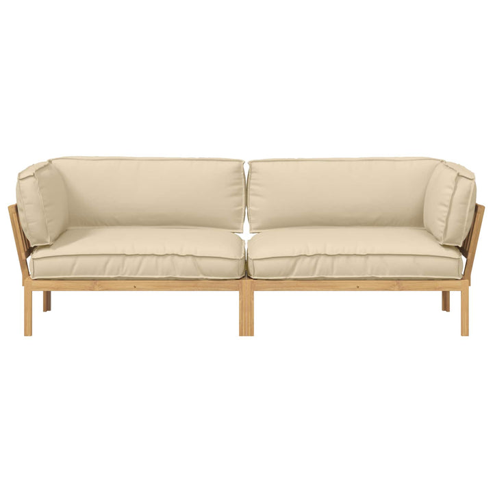 Sofa Sæt med pude Ensfarvet 2 pcs Beige Massivt Akacietræ