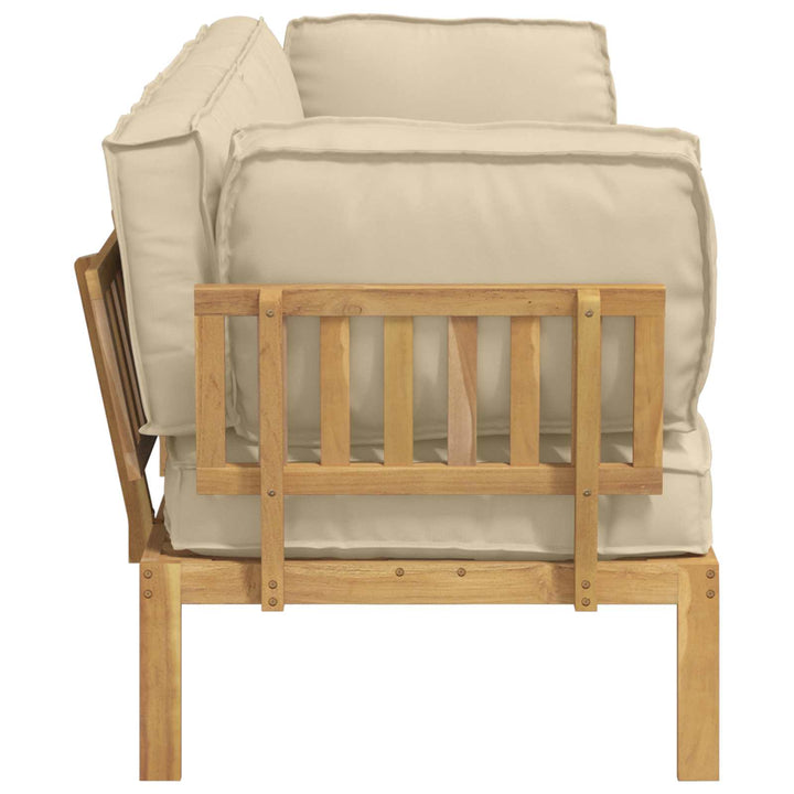 Sofa Sæt med pude Ensfarvet 2 pcs Beige Massivt Akacietræ