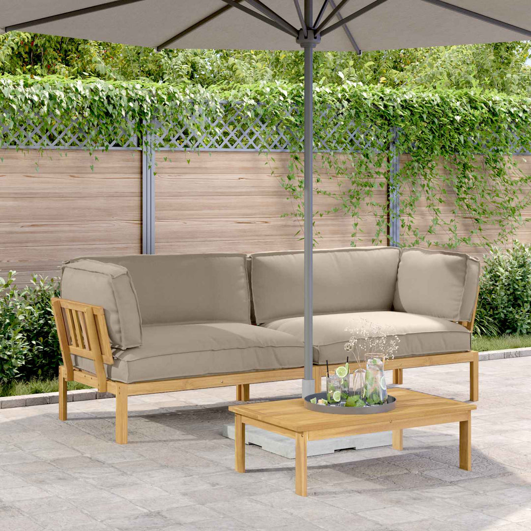 Sofa Sæt med pude Ensfarvet 2 pcs Gråbrun Massivt Akacietræ