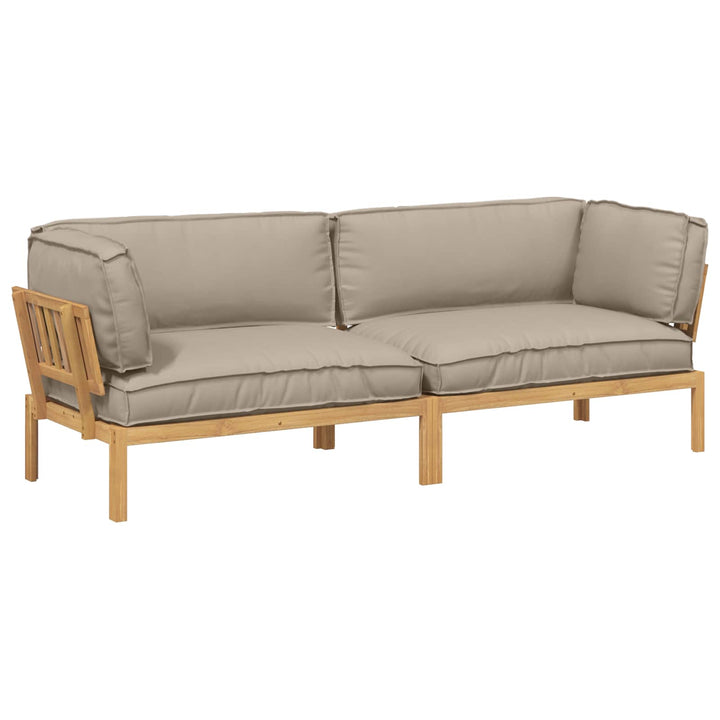 Sofa Sæt med pude Ensfarvet 2 pcs Gråbrun Massivt Akacietræ