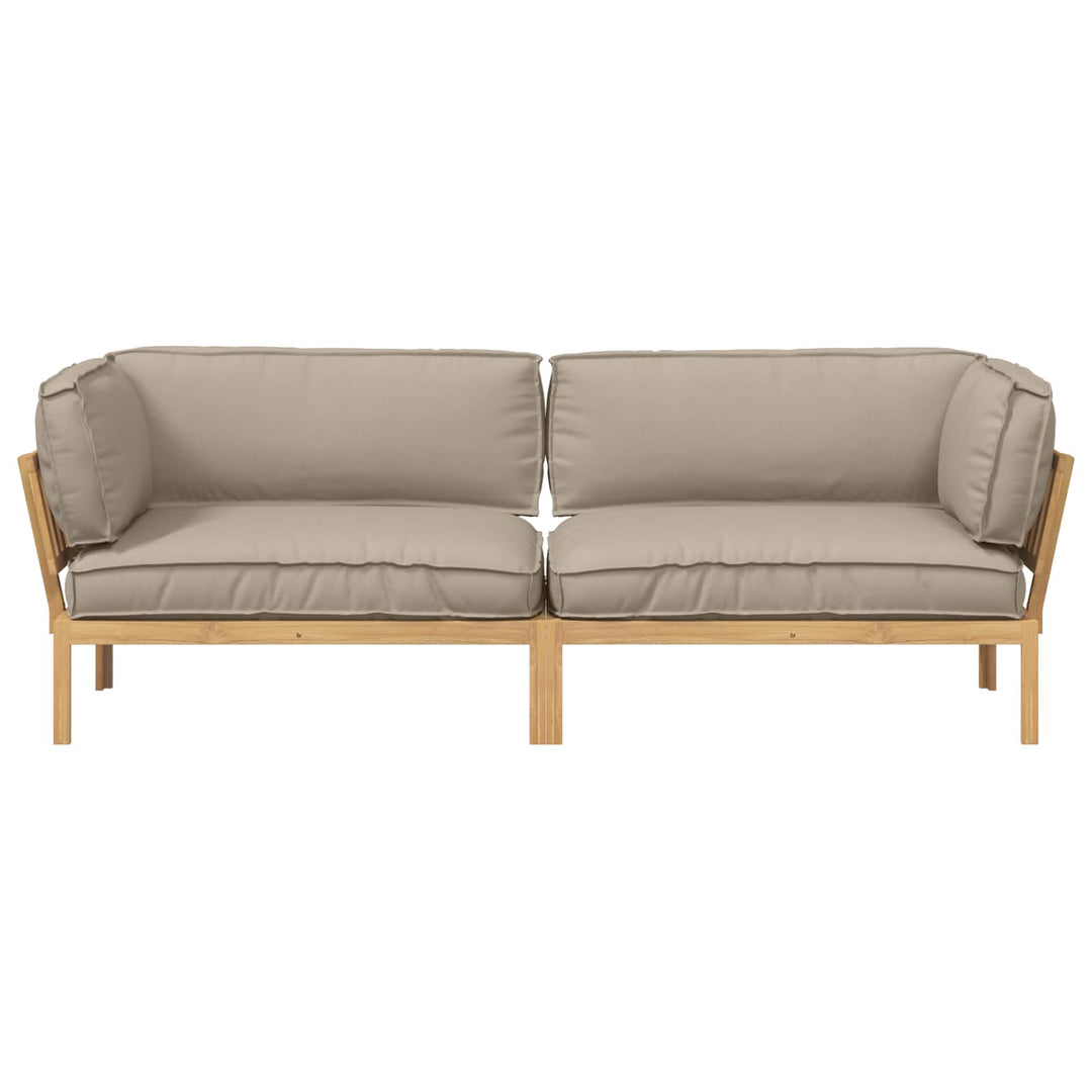 Sofa Sæt med pude Ensfarvet 2 pcs Gråbrun Massivt Akacietræ
