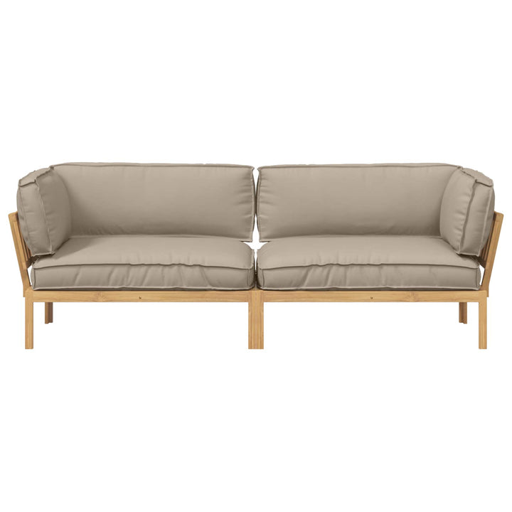 Sofa Sæt med pude Ensfarvet 2 pcs Gråbrun Massivt Akacietræ