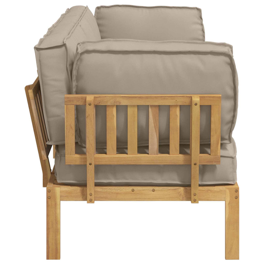 Sofa Sæt med pude Ensfarvet 2 pcs Gråbrun Massivt Akacietræ