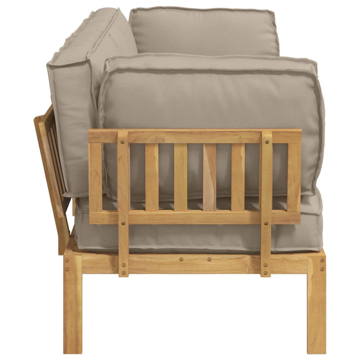 Sofa Sæt med pude Ensfarvet 2 pcs Gråbrun Massivt Akacietræ