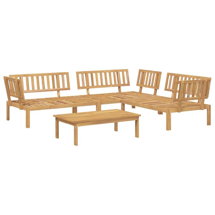 Sofa Sæt med pude Ensfarvet 4 pcs Beige Massivt Akacietræ