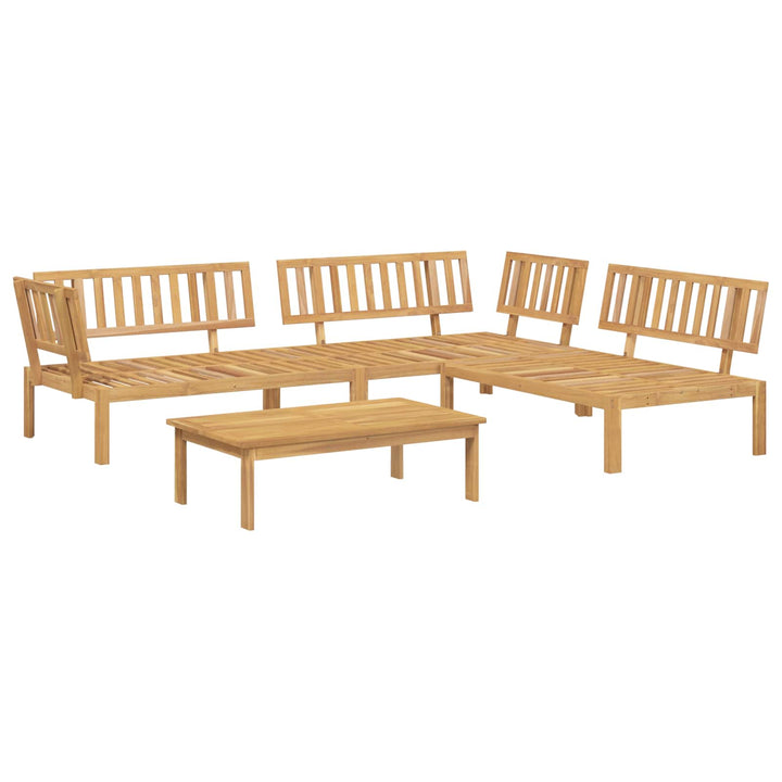 Sofa Sæt med pude Ensfarvet 4 pcs Beige Massivt Akacietræ