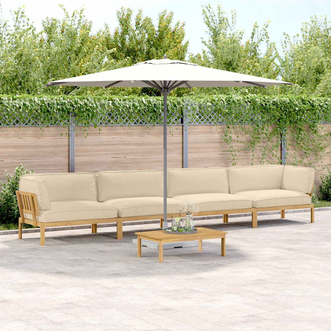 Sofa Sæt med pude Ensfarvet 5 pcs Beige Massivt Akacietræ