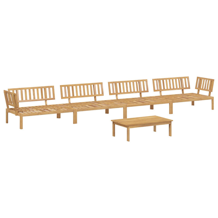 Sofa Sæt med pude Ensfarvet 5 pcs Beige Massivt Akacietræ