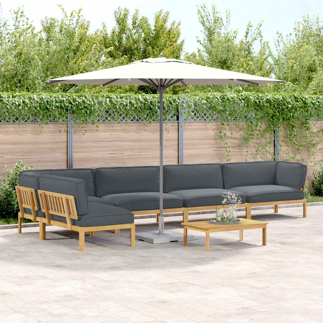 Sofa Sæt med pude Ensfarvet 6 pcs Antracit Massivt Akacietræ