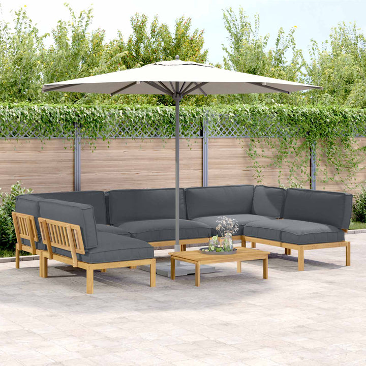 Sofa Sæt med pude Ensfarvet 6 pcs Antracit Massivt Akacietræ