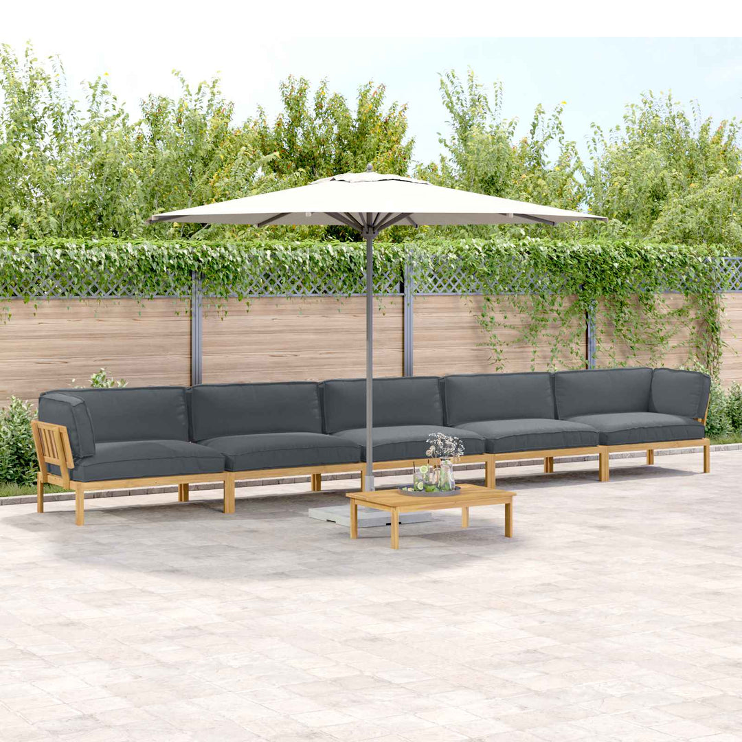 Sofa Sæt med pude Ensfarvet 6 pcs Antracit Massivt Akacietræ