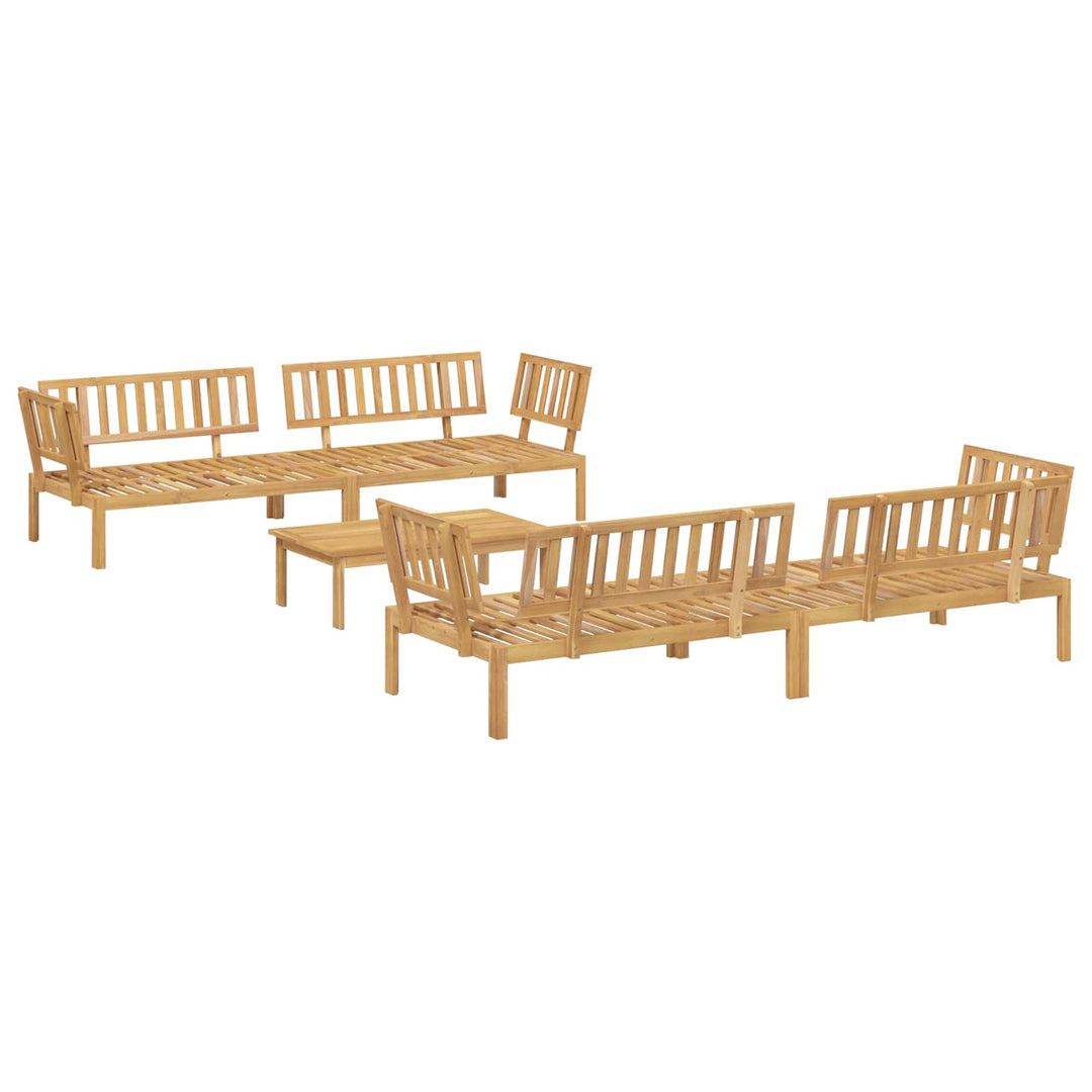 Sofa Sæt med pude Ensfarvet 5 pcs Beige Massivt Akacietræ