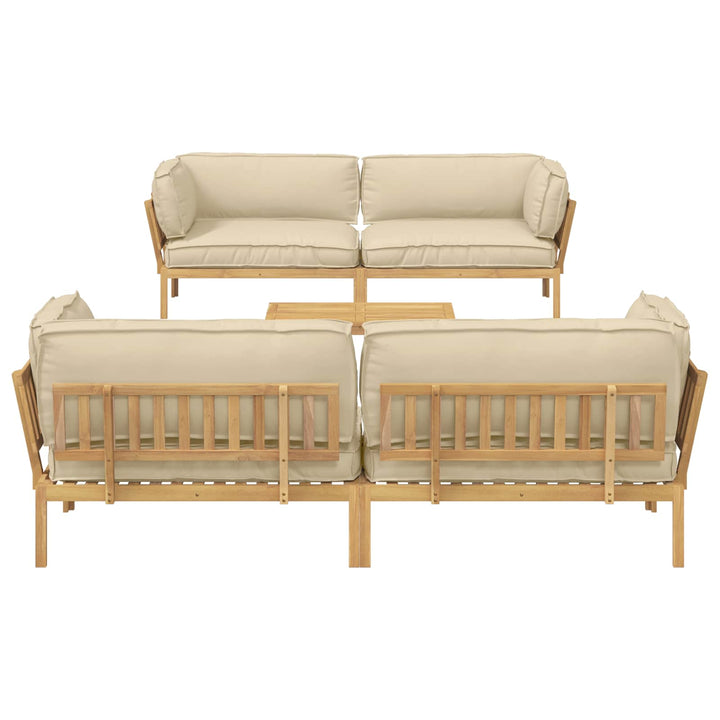 Sofa Sæt med pude Ensfarvet 5 pcs Beige Massivt Akacietræ
