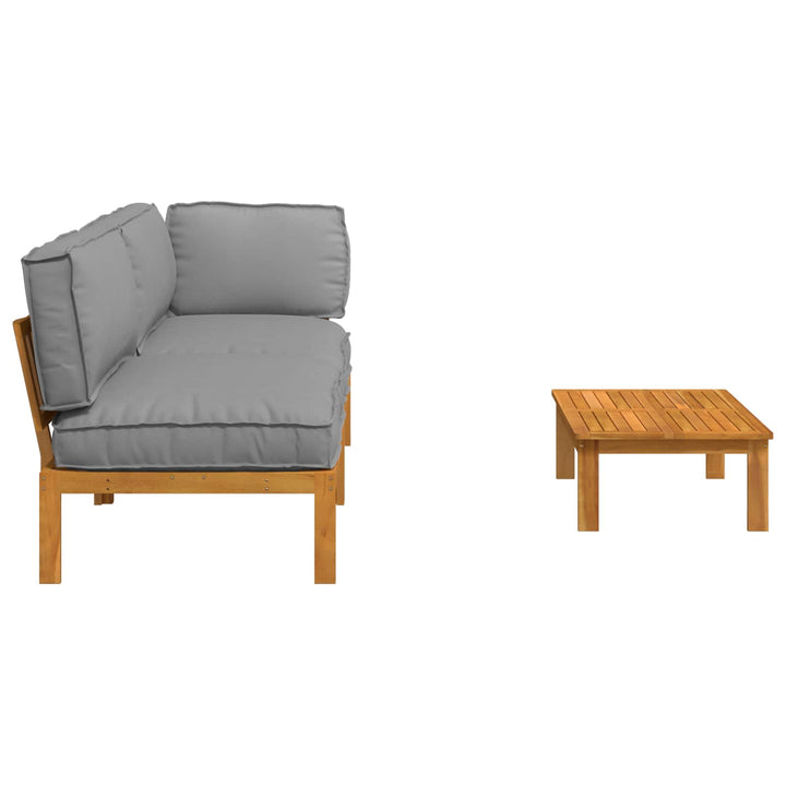 Sofa Sæt med pude Ensfarvet 3 pcs Creme Massivt Akacietræ
