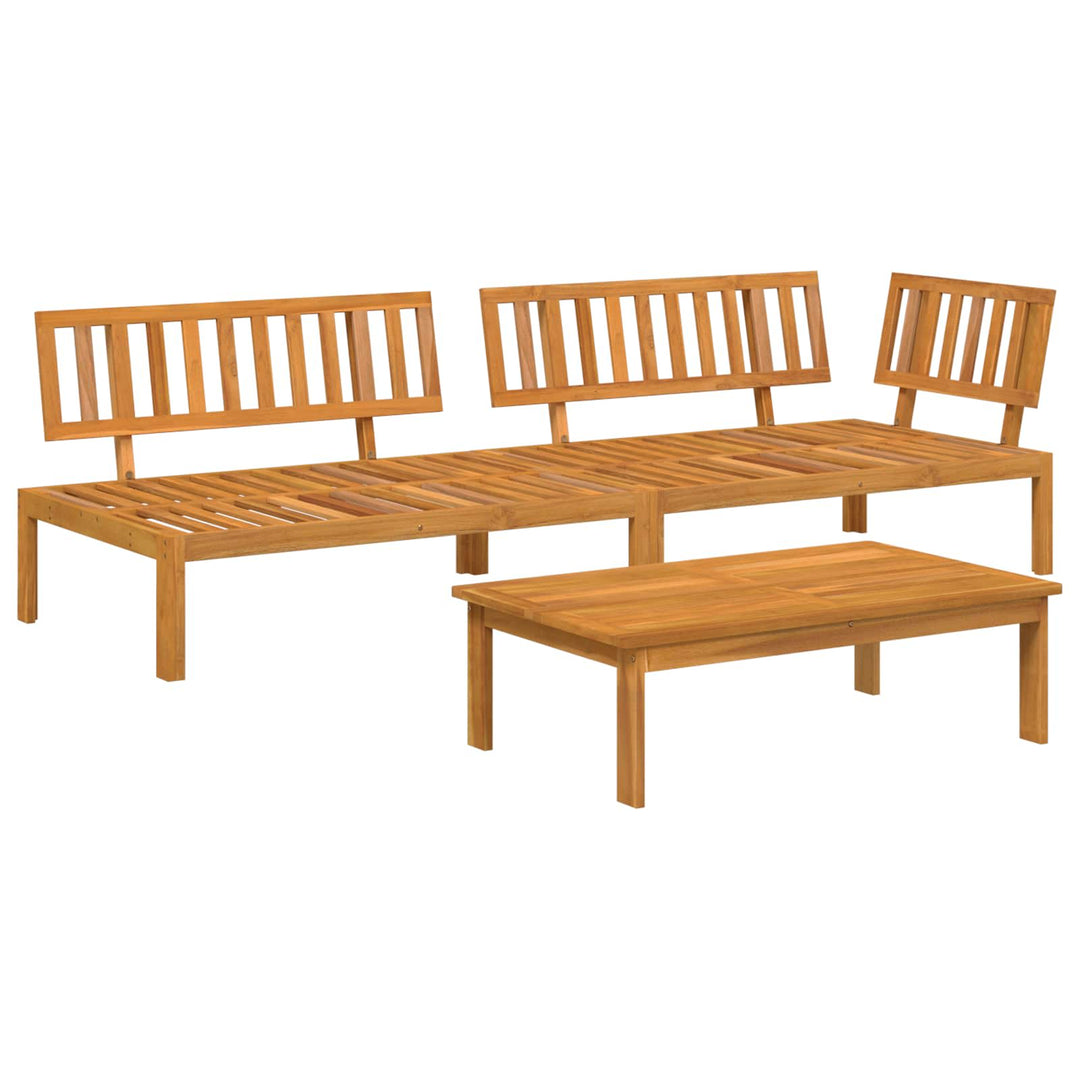 Sofa Sæt med pude Ensfarvet 3 pcs Gråbrun Massivt Akacietræ