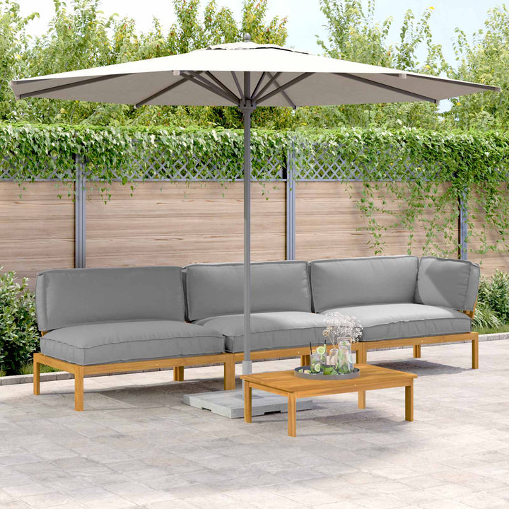 Sofa Sæt med pude Ensfarvet 4 pcs Grå Massivt Akacietræ