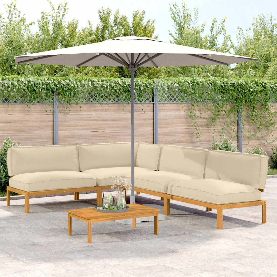 Sofa Sæt med pude Ensfarvet 5 pcs Beige Massivt Akacietræ