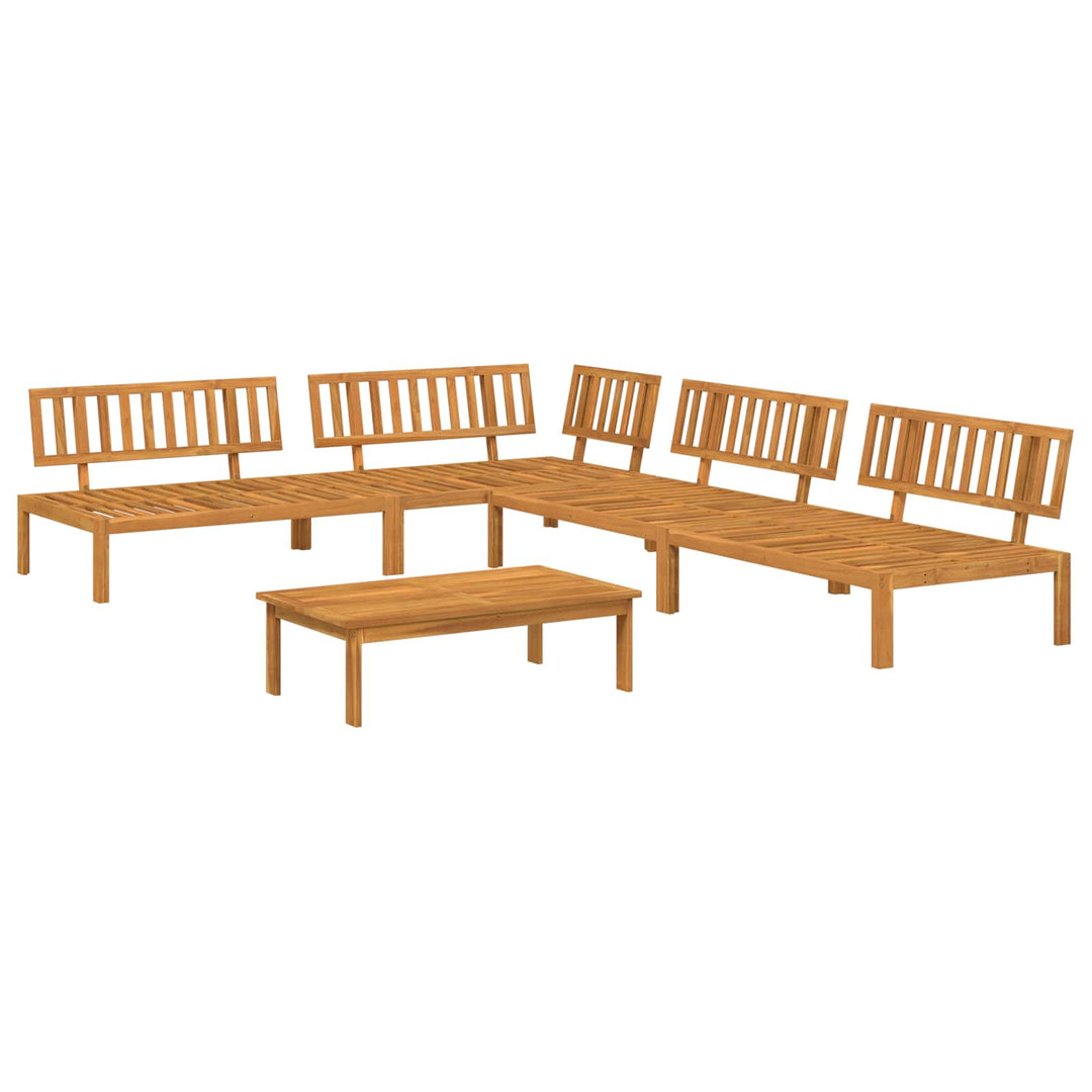 Sofa Sæt med pude Ensfarvet 5 pcs Gråbrun Massivt Akacietræ