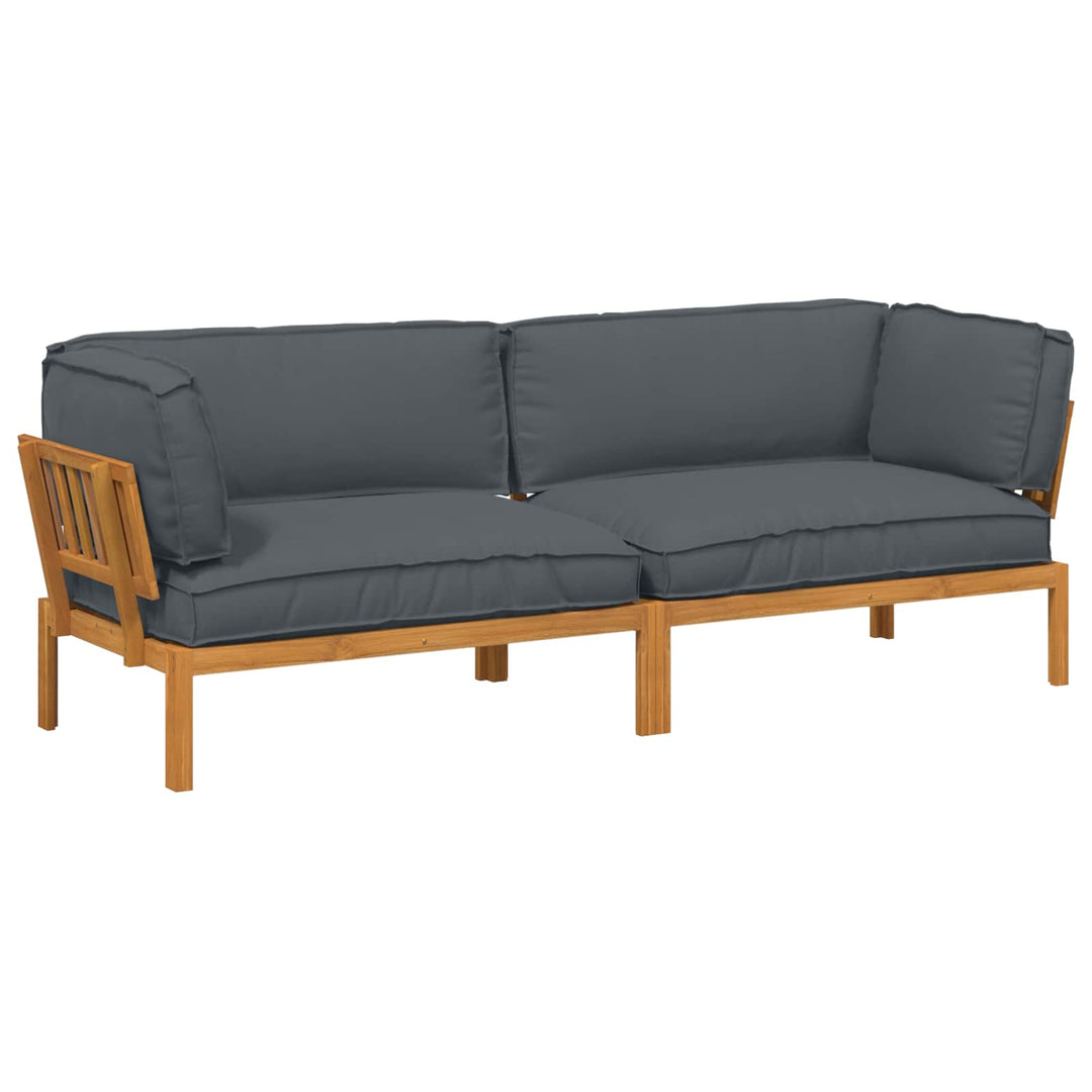 Sofa Sæt med pude Ensfarvet 2 pcs Antracit Massivt Akacietræ