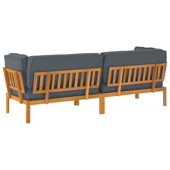 Sofa Sæt med pude Ensfarvet 2 pcs Antracit Massivt Akacietræ