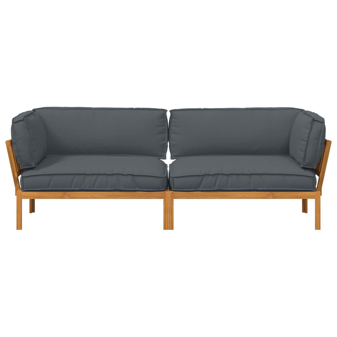 Sofa Sæt med pude Ensfarvet 2 pcs Antracit Massivt Akacietræ