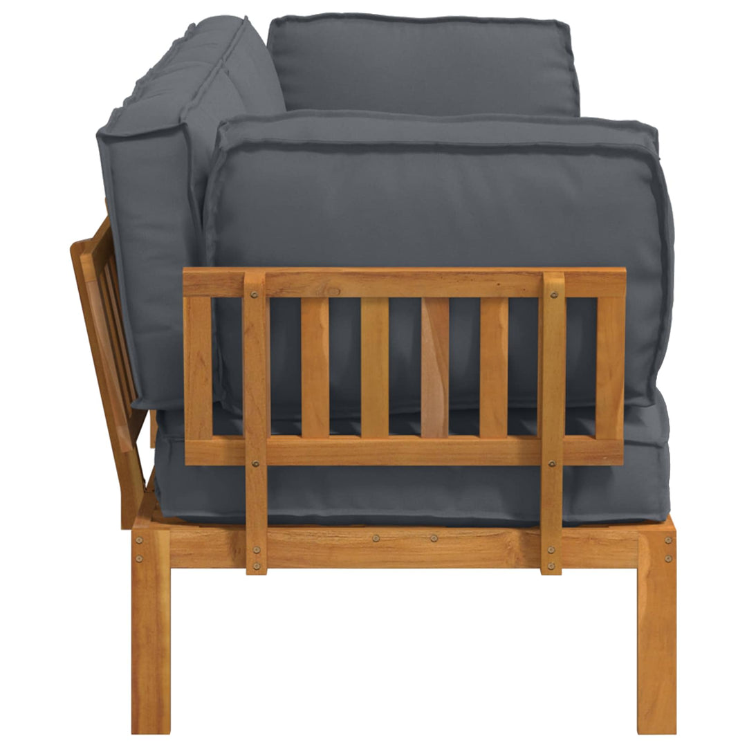 Sofa Sæt med pude Ensfarvet 2 pcs Antracit Massivt Akacietræ