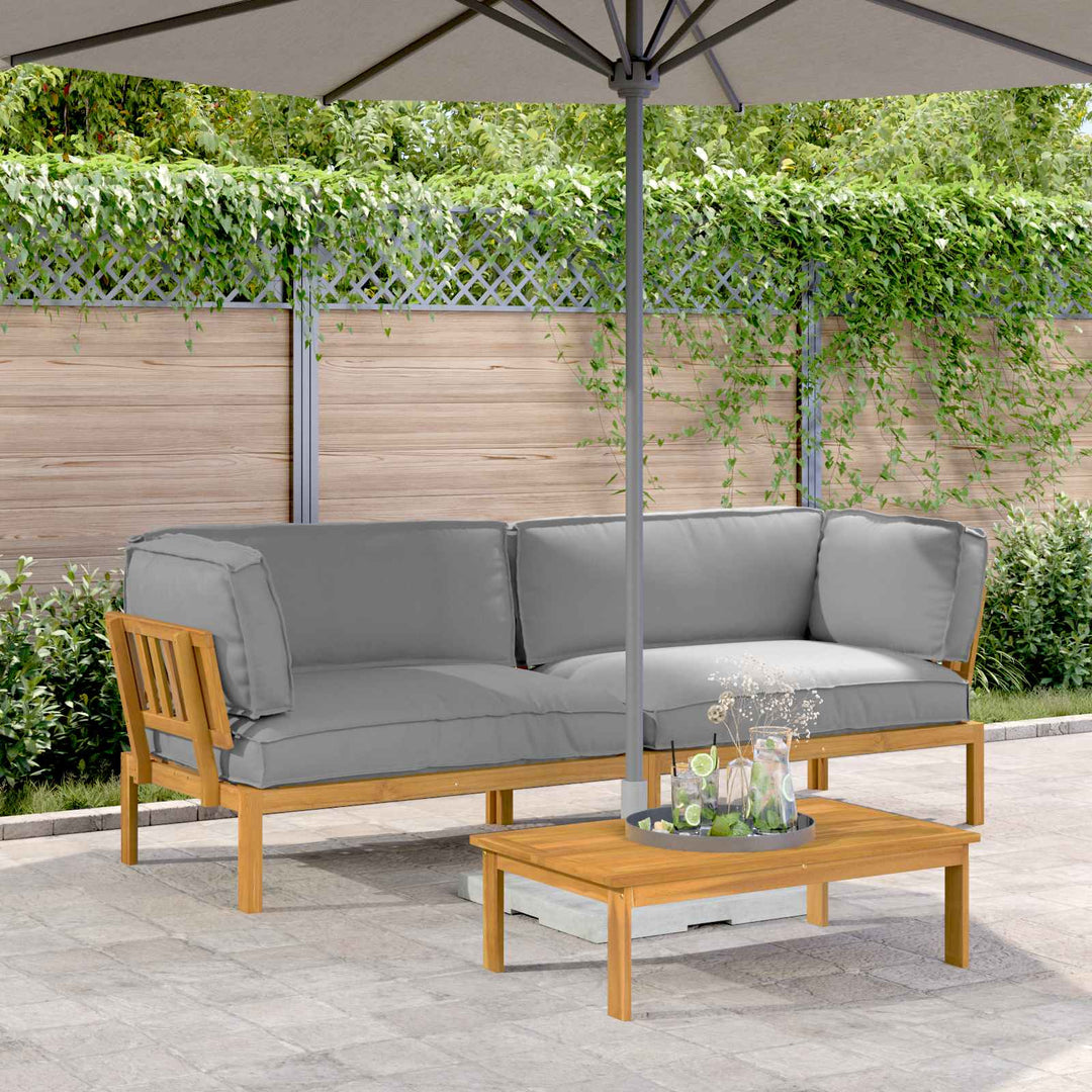 Sofa Sæt med pude Ensfarvet 2 pcs Grå Massivt Akacietræ