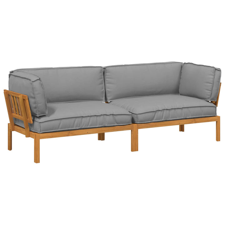 Sofa Sæt med pude Ensfarvet 2 pcs Grå Massivt Akacietræ