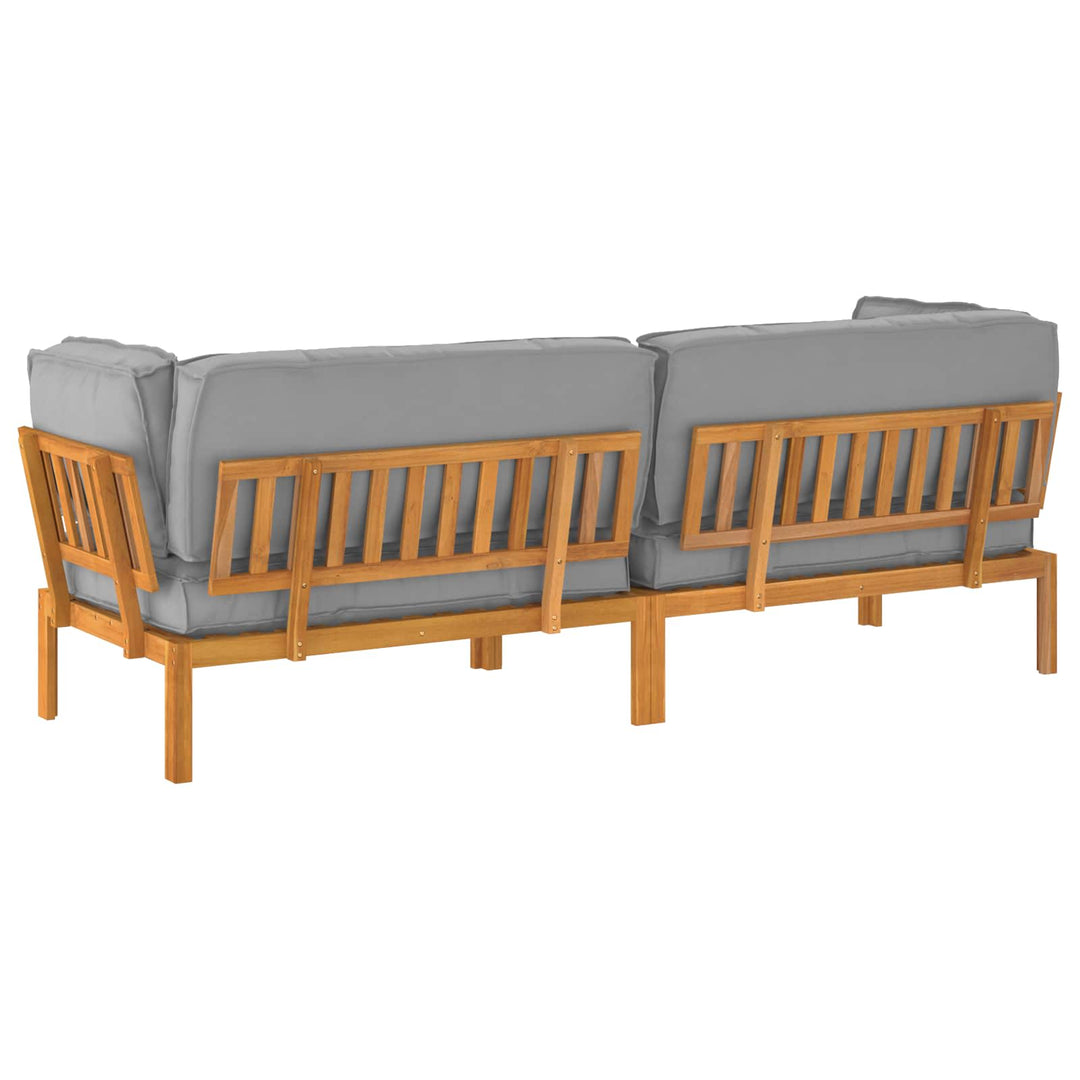 Sofa Sæt med pude Ensfarvet 2 pcs Grå Massivt Akacietræ