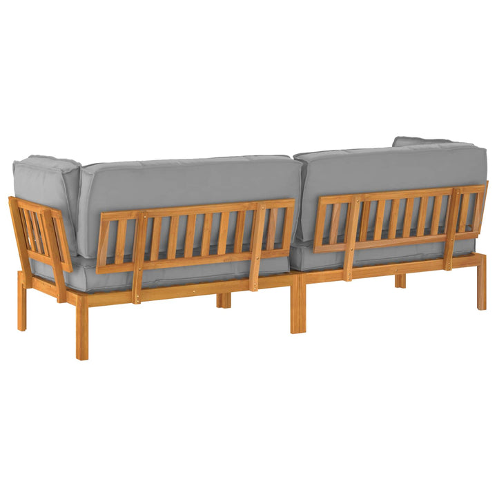 Sofa Sæt med pude Ensfarvet 2 pcs Grå Massivt Akacietræ