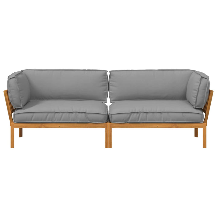 Sofa Sæt med pude Ensfarvet 2 pcs Grå Massivt Akacietræ