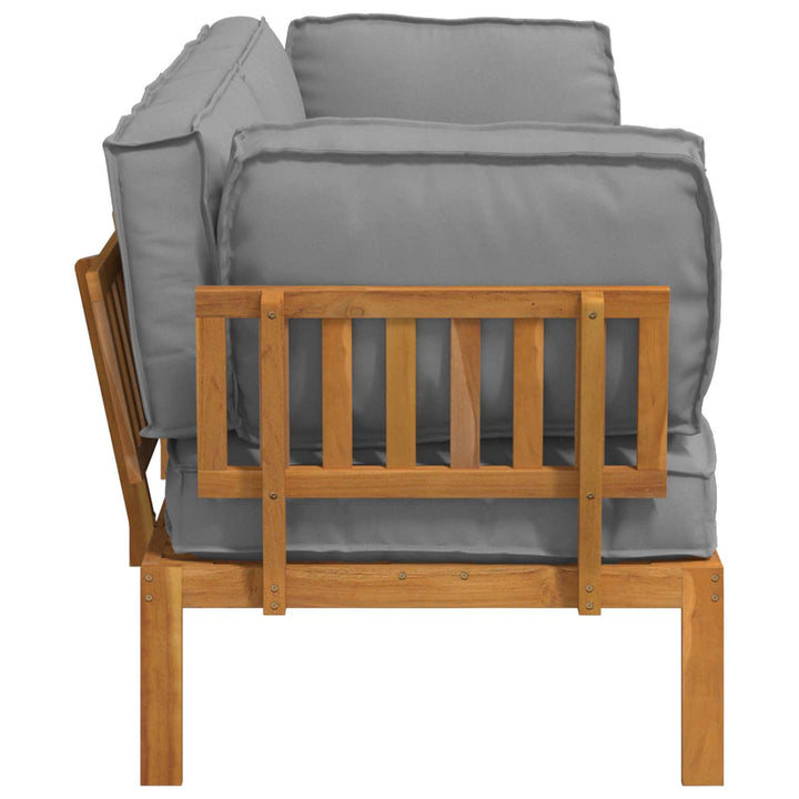 Sofa Sæt med pude Ensfarvet 2 pcs Grå Massivt Akacietræ