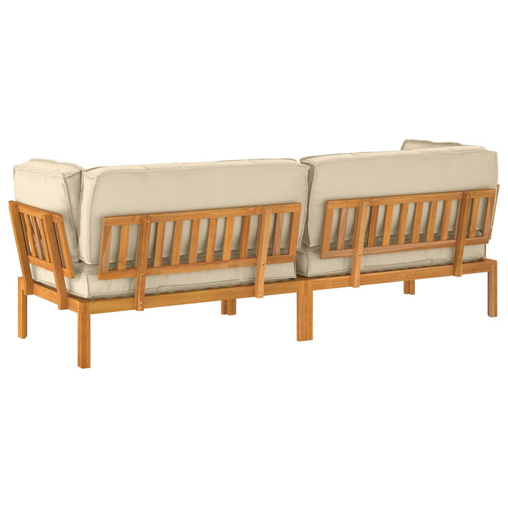 Sofa Sæt med pude Ensfarvet 2 pcs Beige Massivt Akacietræ