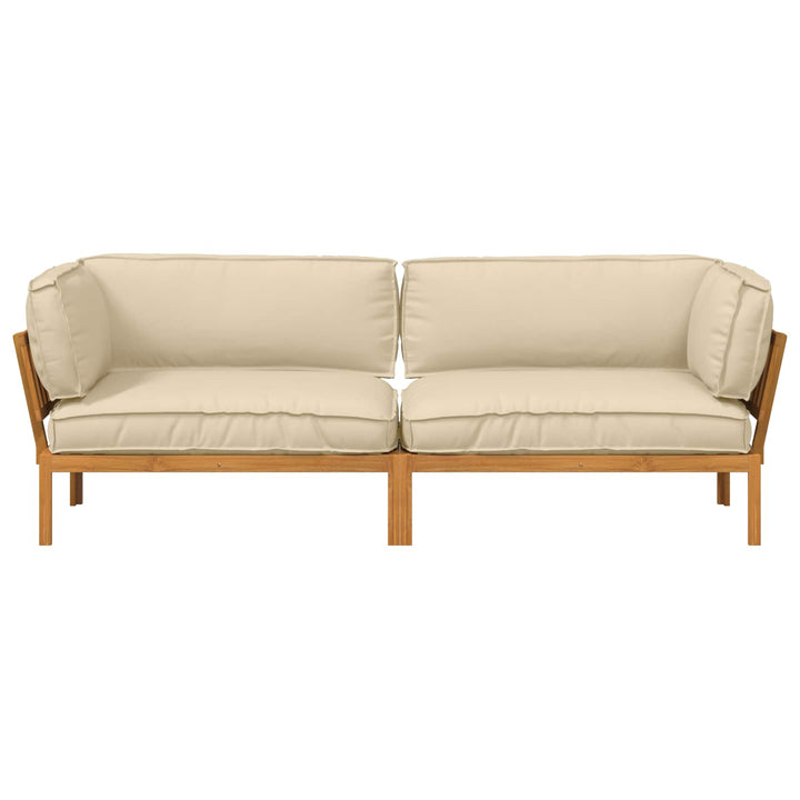 Sofa Sæt med pude Ensfarvet 2 pcs Beige Massivt Akacietræ