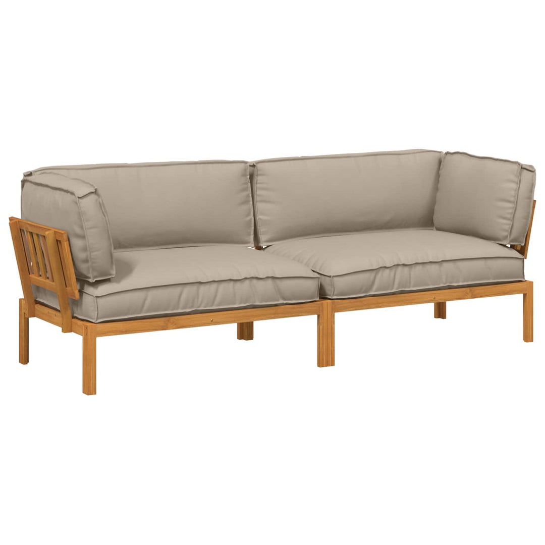 Sofa Sæt med pude Ensfarvet 2 pcs Gråbrun Massivt Akacietræ
