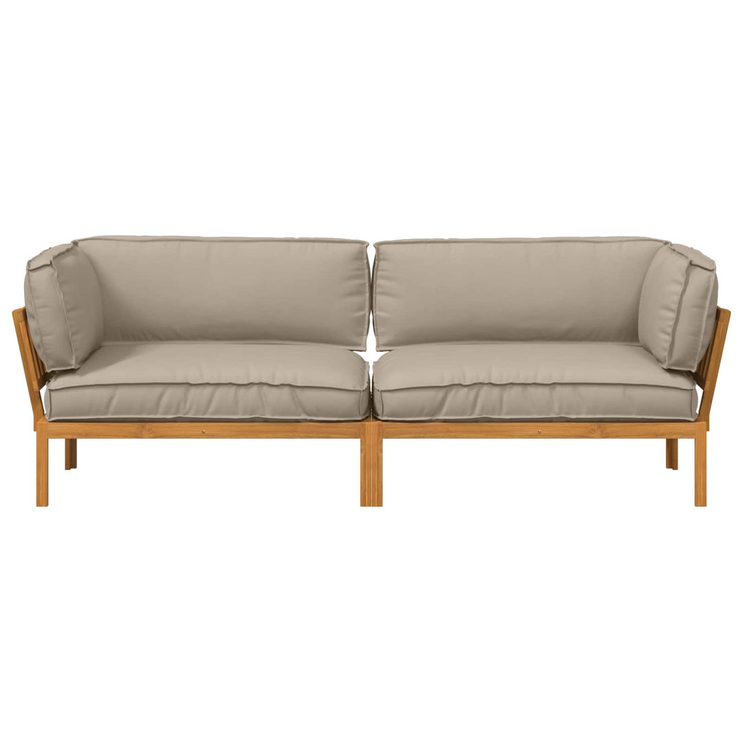 Sofa Sæt med pude Ensfarvet 2 pcs Gråbrun Massivt Akacietræ