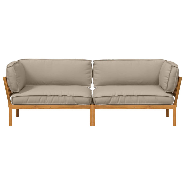 Sofa Sæt med pude Ensfarvet 2 pcs Gråbrun Massivt Akacietræ