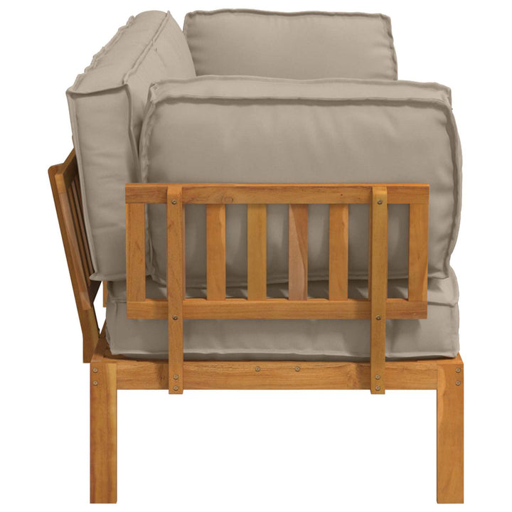 Sofa Sæt med pude Ensfarvet 2 pcs Gråbrun Massivt Akacietræ