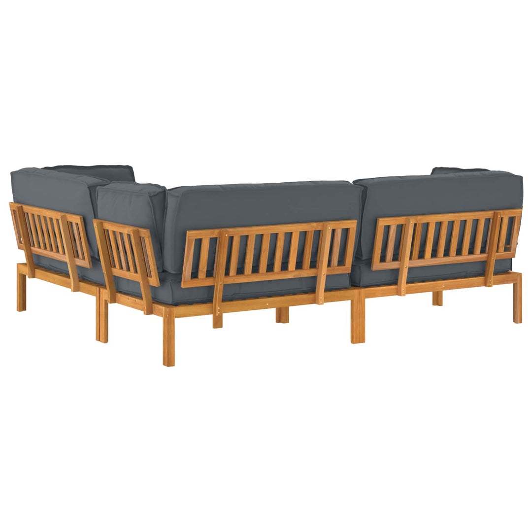Sofa Sæt med pude Ensfarvet 4 pcs Antracit Massivt Akacietræ