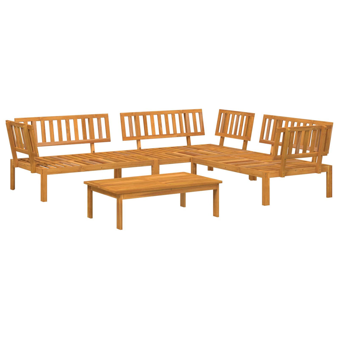 Sofa Sæt med pude Ensfarvet 4 pcs Grå Massivt Akacietræ