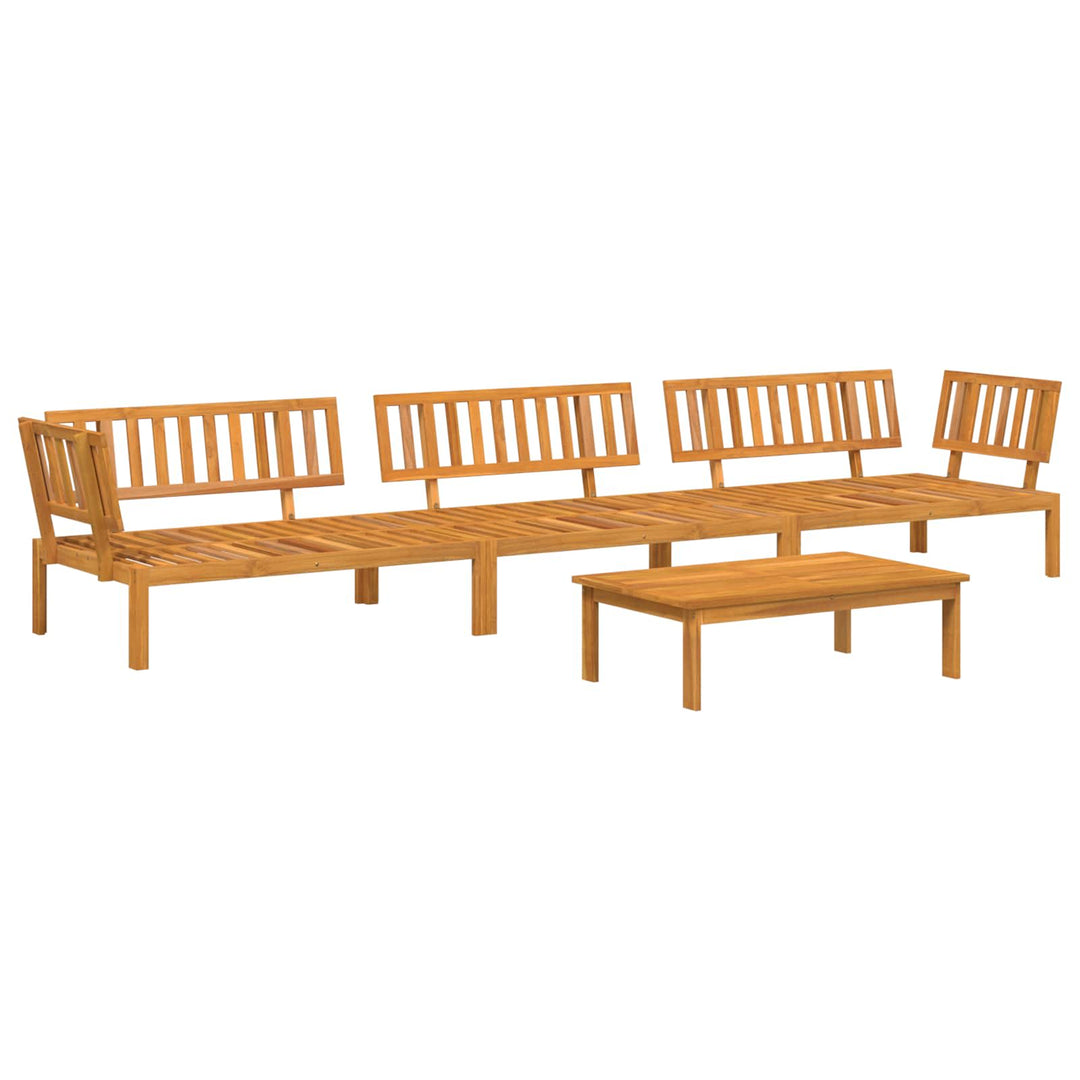 Sofa Sæt med pude Ensfarvet 4 pcs Grå Massivt Akacietræ