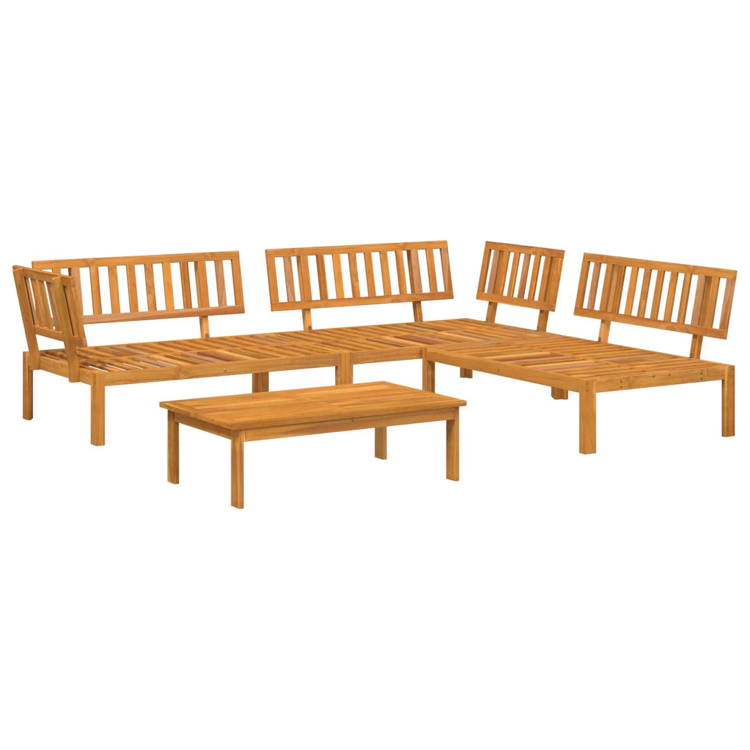 Sofa Sæt 4 pcs Grå Massivt Akacietræ